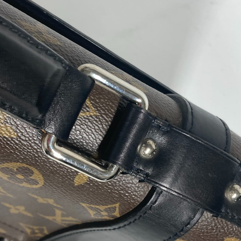 Louis Vuitton Black Brown Monogram Monogram Briefcase Handbag Tote Bag (Pre-Owned)