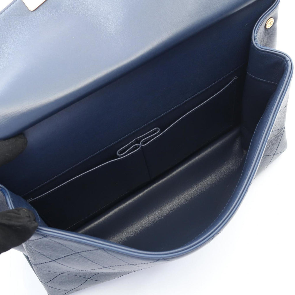 Chanel Navy Leather Shoulder Bag (Pre-Owned)