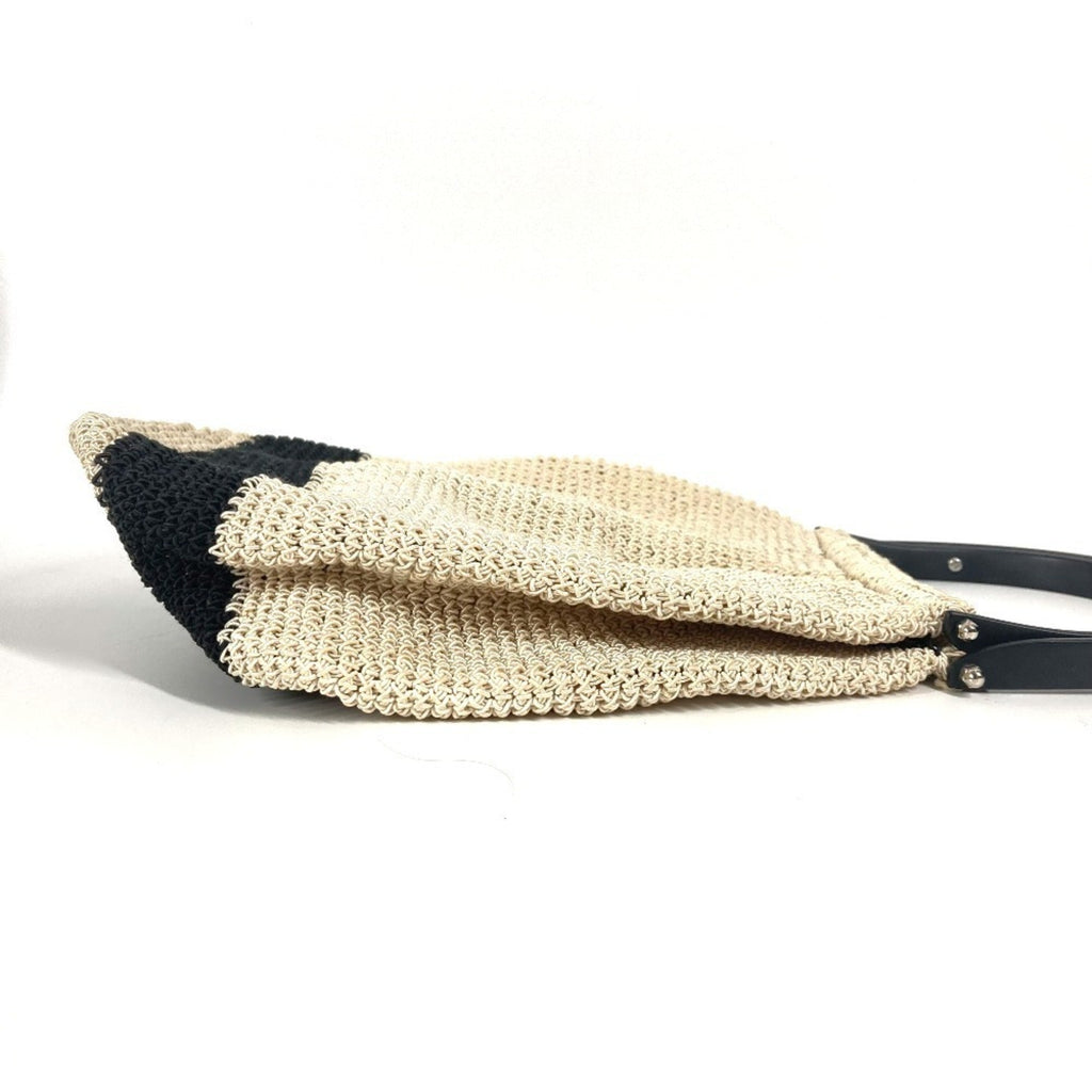 Chanel Beige Black Mesh Handbag (Pre-Owned)