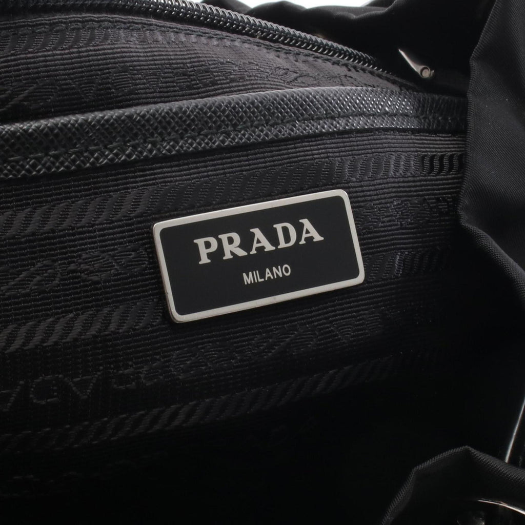 Prada Black Pink White Nylon Leather Backpack Handbag (Pre-Owned)