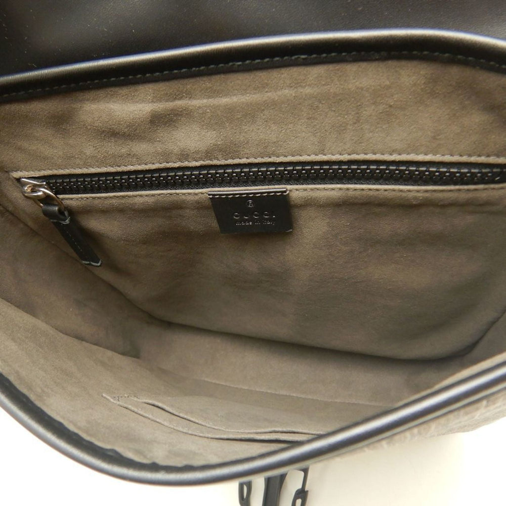 Gucci Beige Black Gg Supreme Shoulder Bag (Pre-Owned)