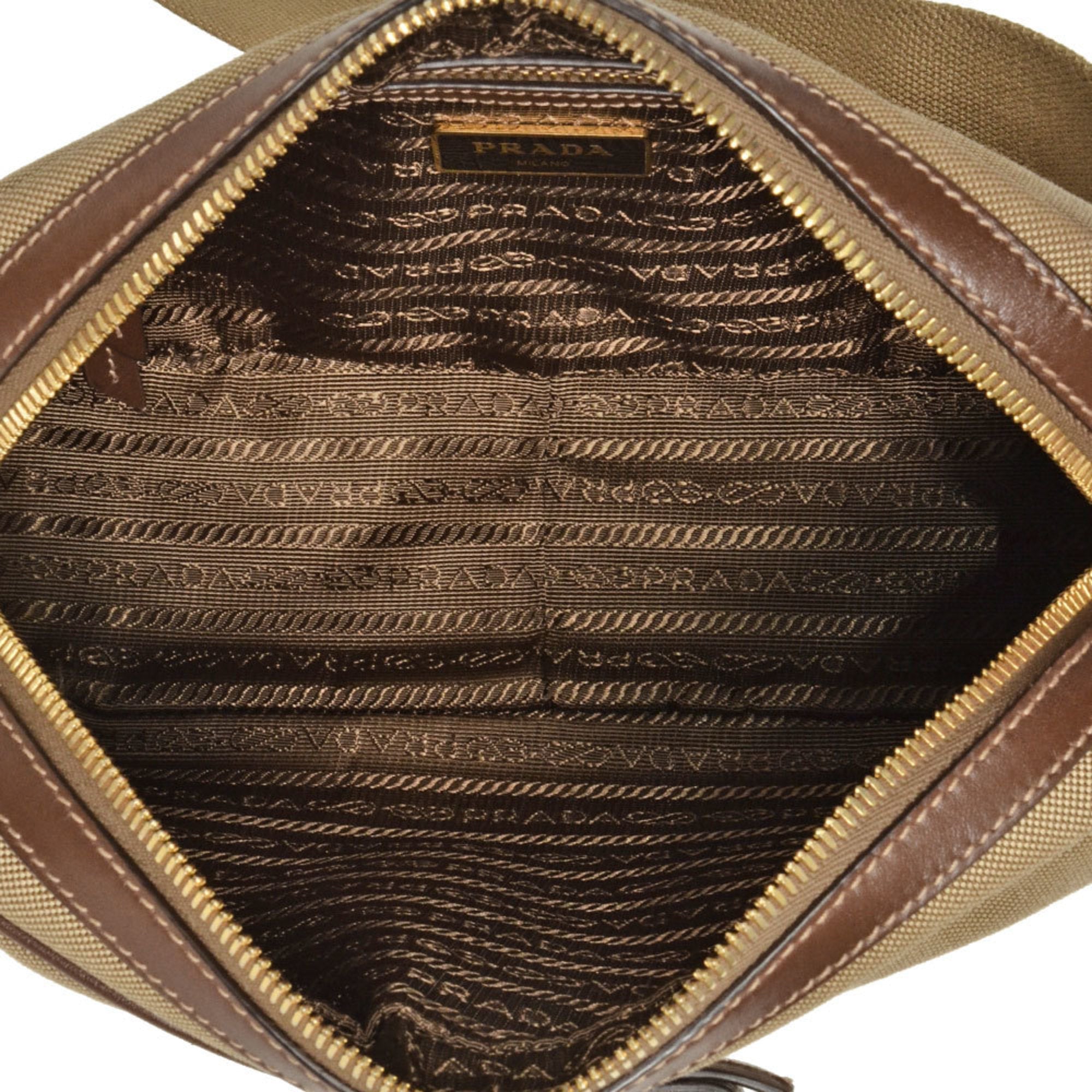 Prada Beige Jacquard Shoulder Bag (Pre-Owned)