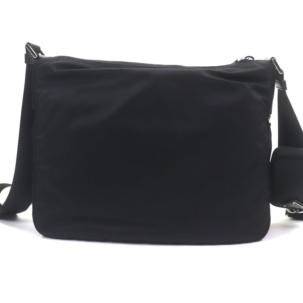 Prada Black Nylon Saffiano Triangle Pouch Shoulder Bag (Pre-Owned)