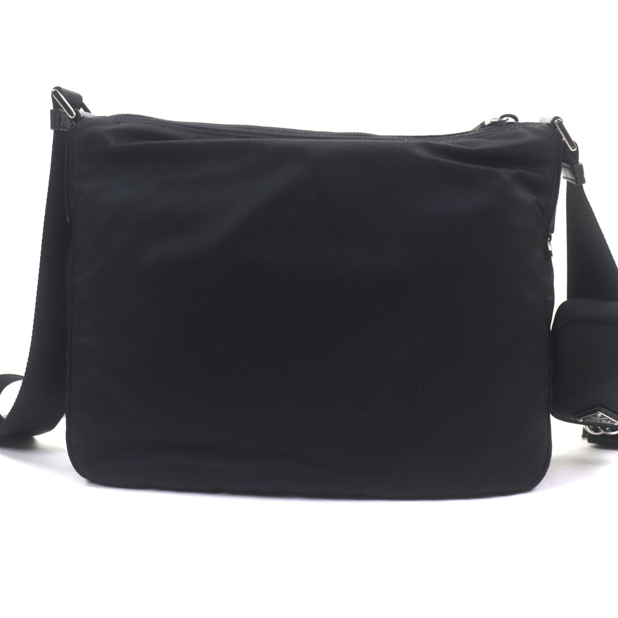 Prada Black Nylon Saffiano Triangle Pouch Shoulder Bag (Pre-Owned)