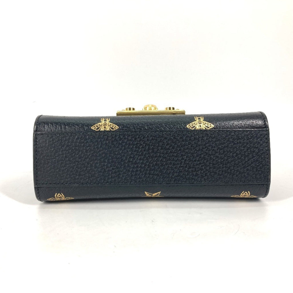 Gucci Black Gold Leather Pochette Shoulder Bag (Pre-Owned)
