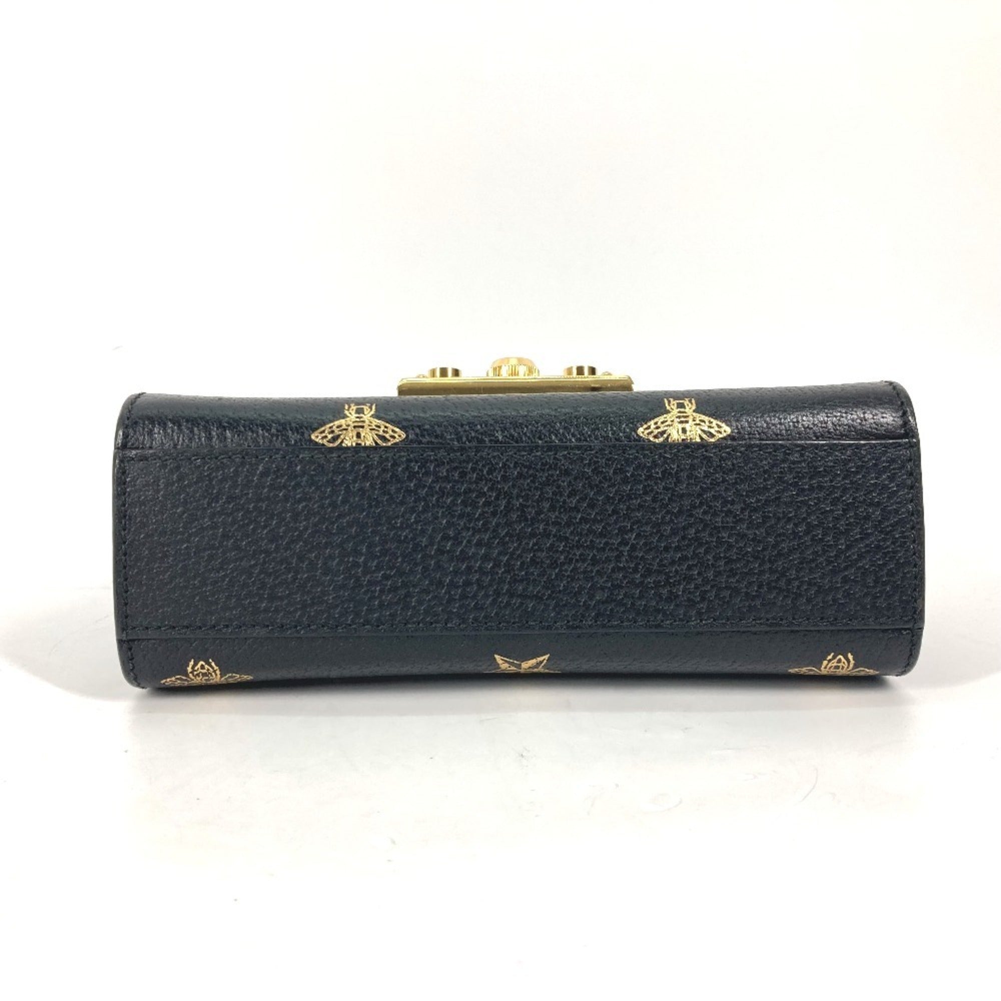 Gucci Black Gold Leather Pochette Shoulder Bag (Pre-Owned)