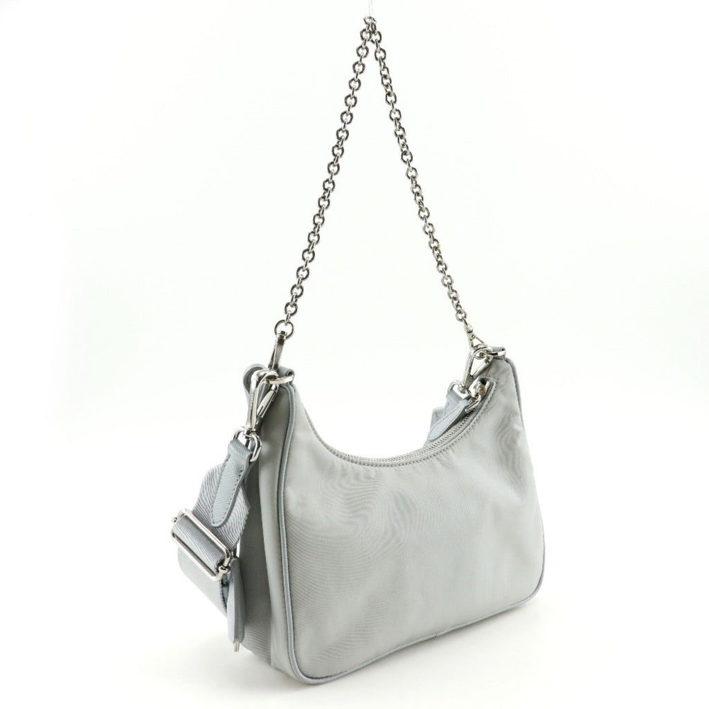 Prada Gray Nylon Shoulder Bag (Pre-Owned)