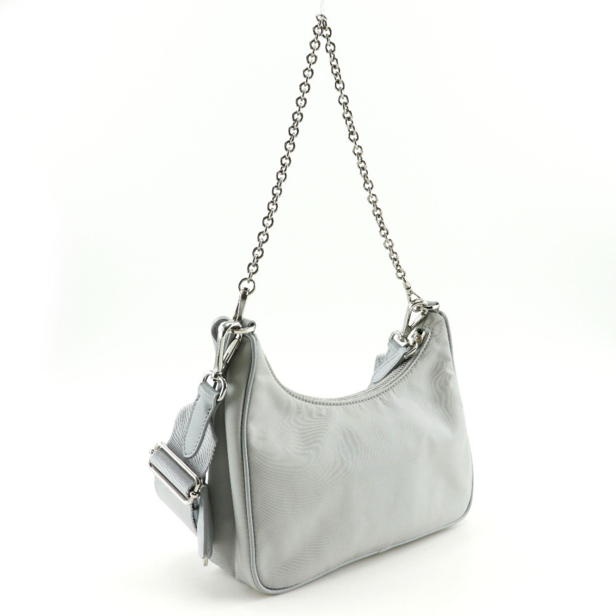 Prada Gray Nylon Shoulder Bag (Pre-Owned)