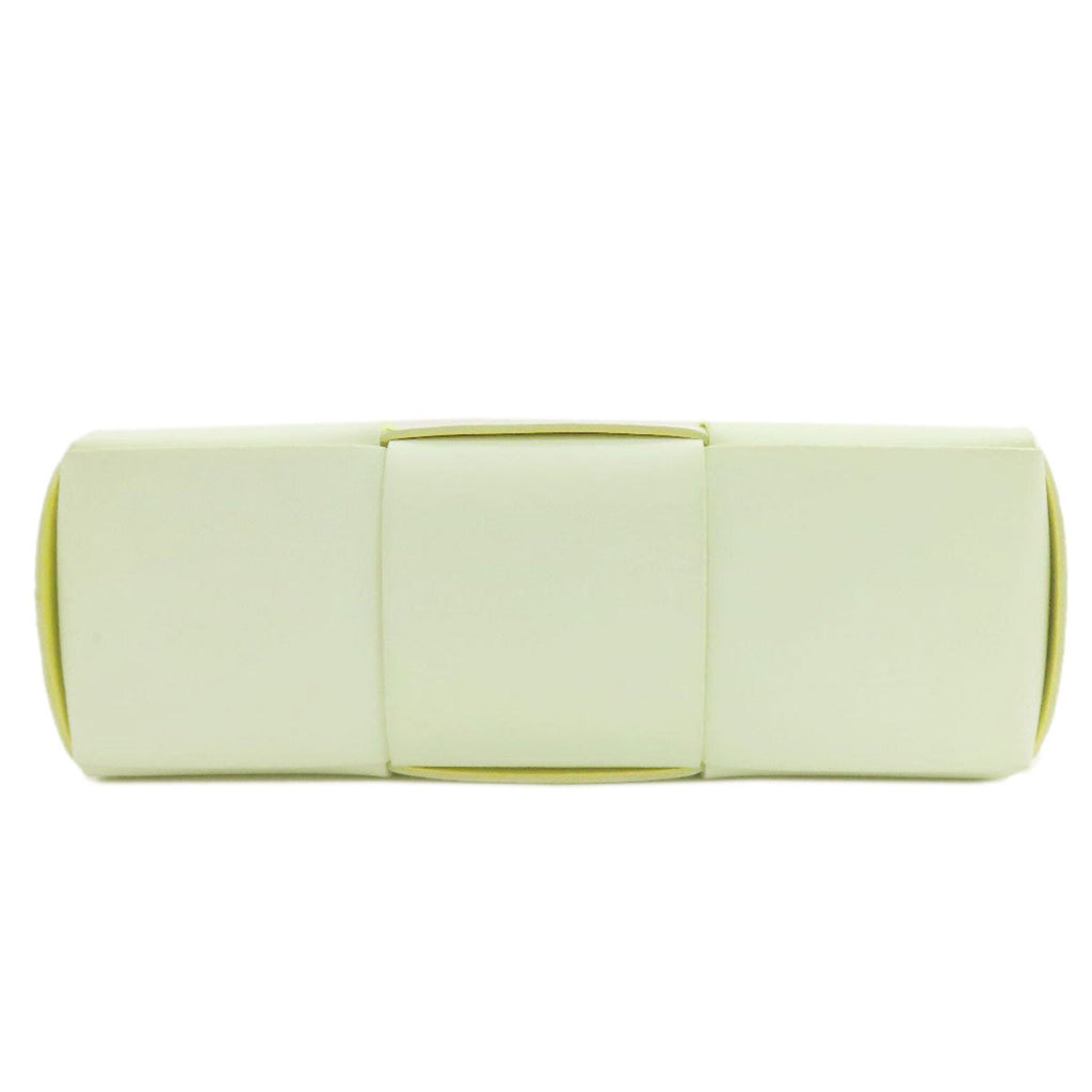 Bottega Veneta Green White Leather Handbag Pouch (Pre-Owned)