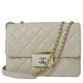 Chanel Light Beige Leather Shoulder Bag (Pre-Owned)