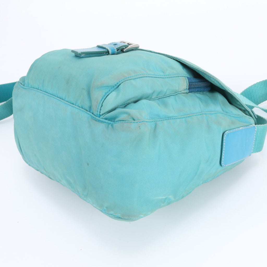 Prada Green Nylon Leather Shoulder Bag (Pre-Owned)