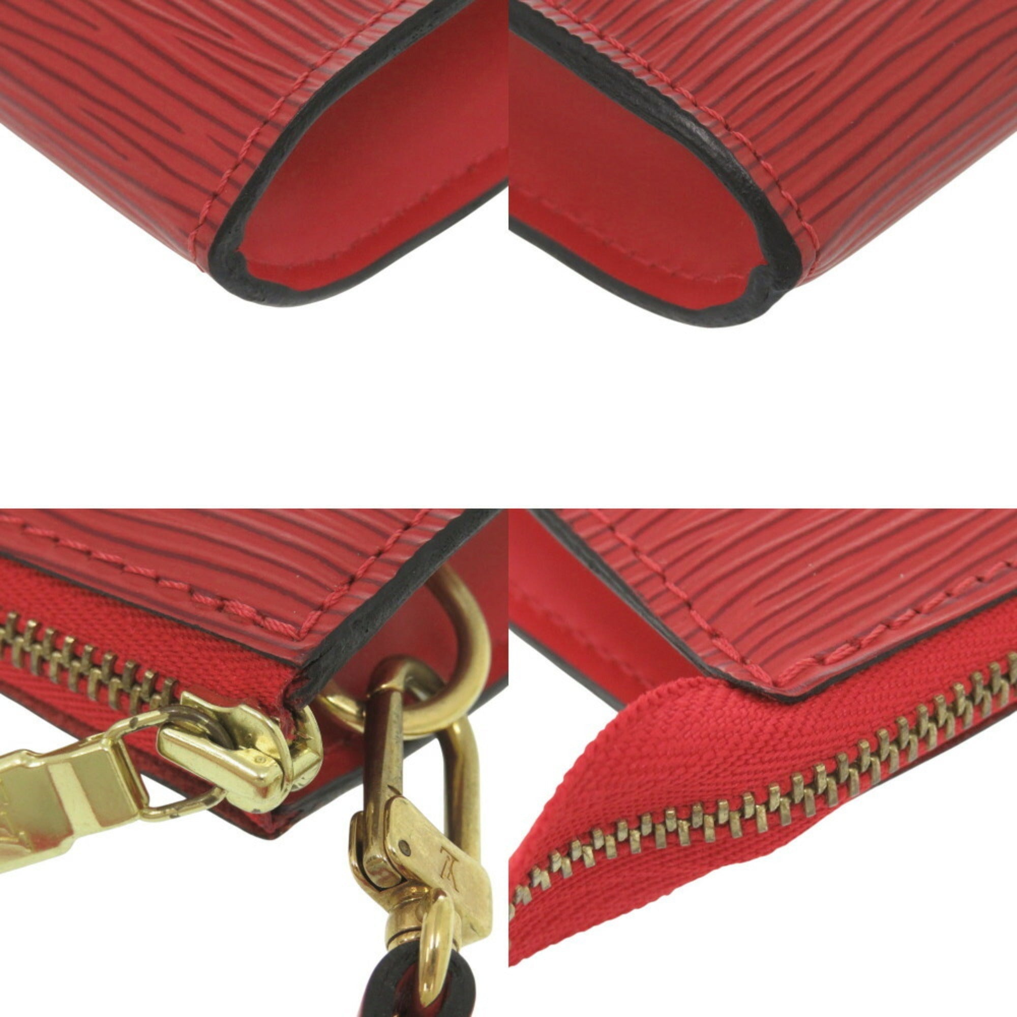 Louis Vuitton Castilian Red Red Color Epi Leather Handbag (Pre-Owned)