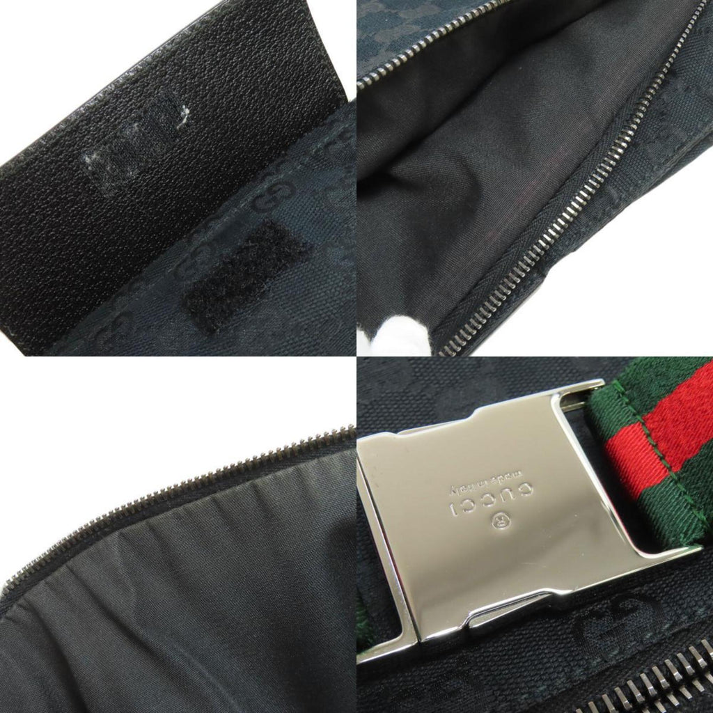 Gucci Black Canvas Leather Fanny Pack (Pre-Owned)