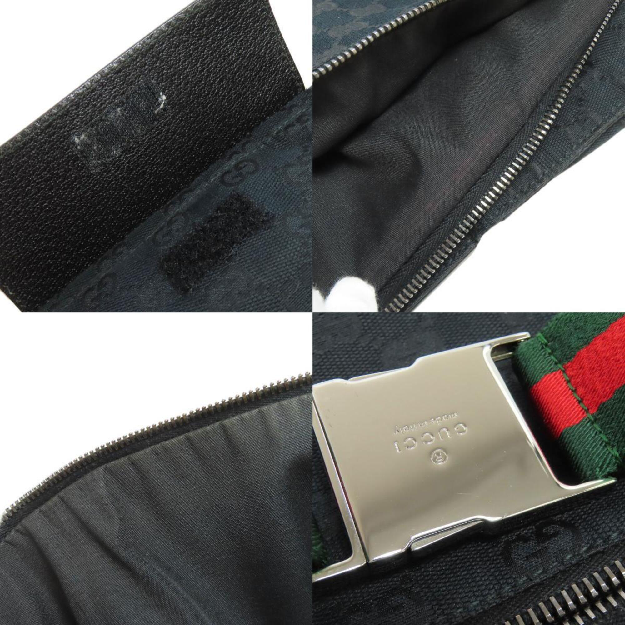 Gucci Black Canvas Leather Fanny Pack (Pre-Owned)