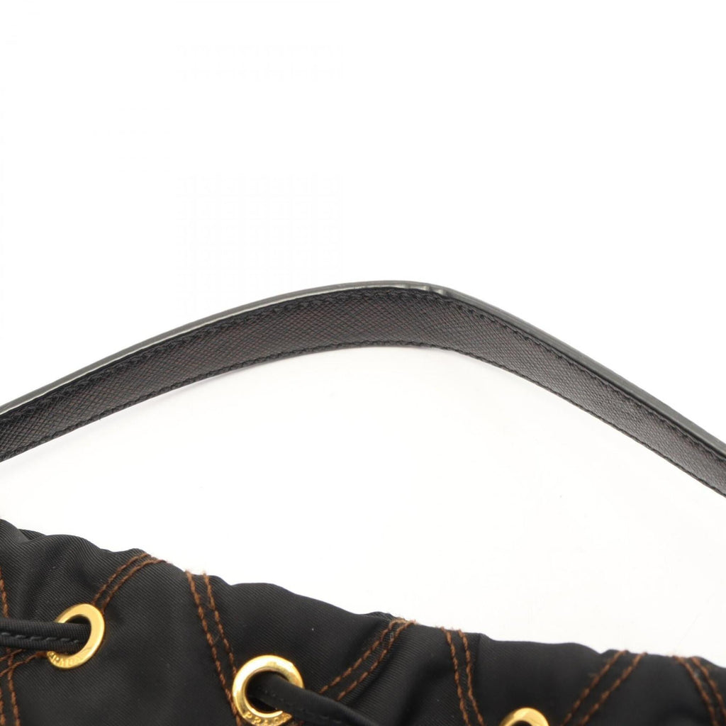 Prada Black Nylon Saffiano Triangle Handbag (Pre-Owned)