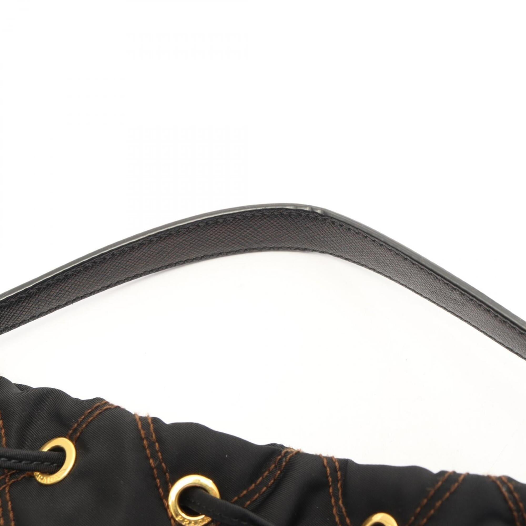 Prada Black Nylon Saffiano Triangle Handbag (Pre-Owned)