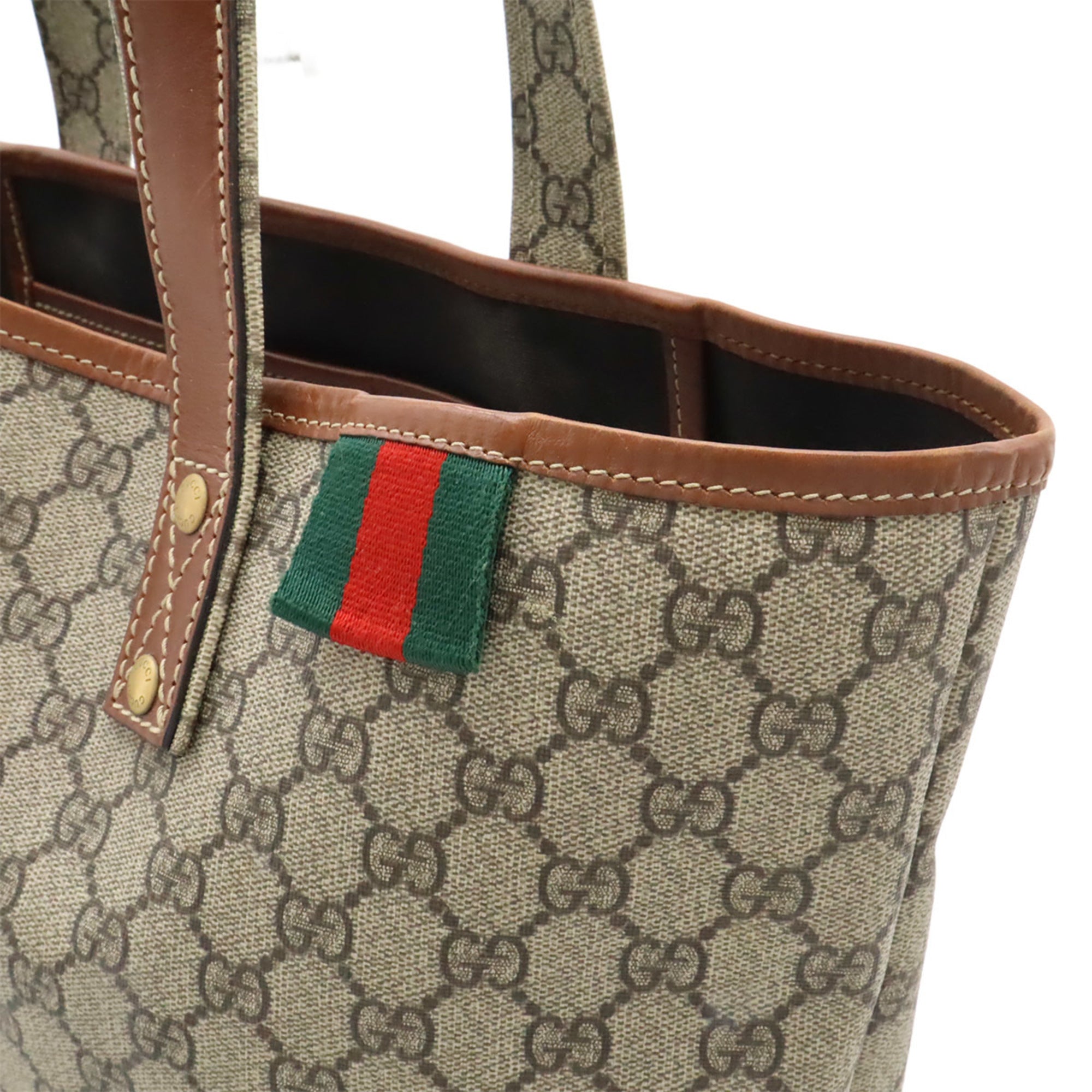 Gucci Beige Brown Gg Supreme Shoulder Bag Tote Bag (Pre-Owned)