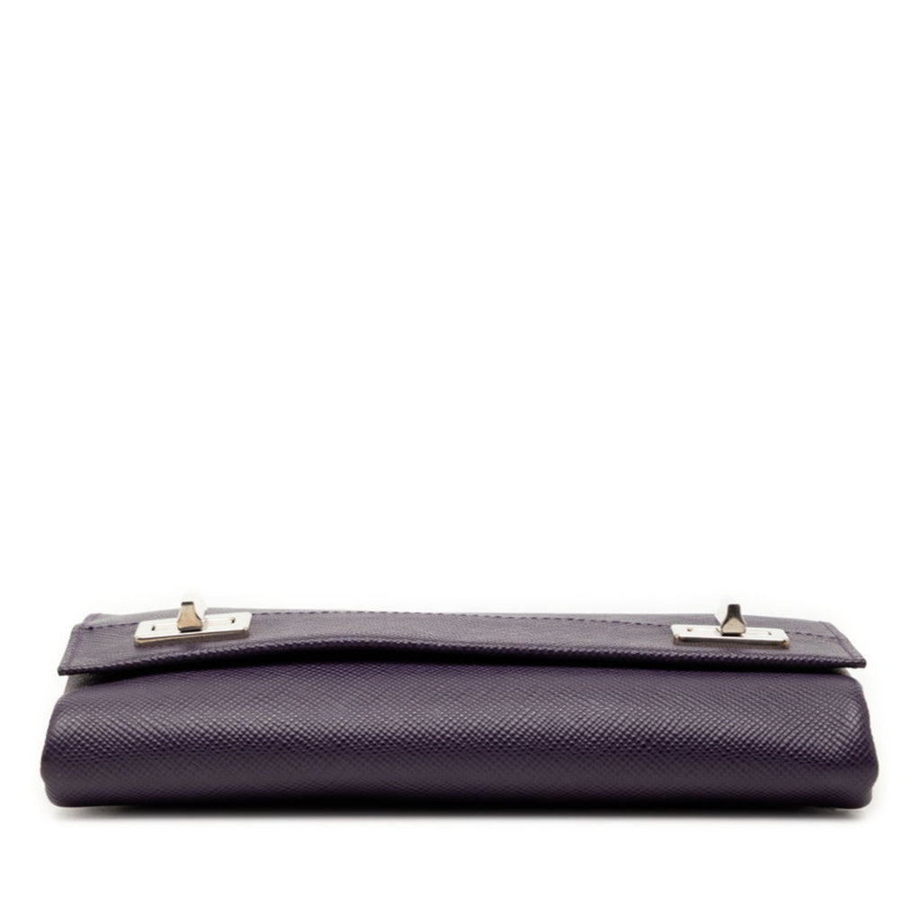 Prada Purple Leather Shoulder Bag (Pre-Owned)