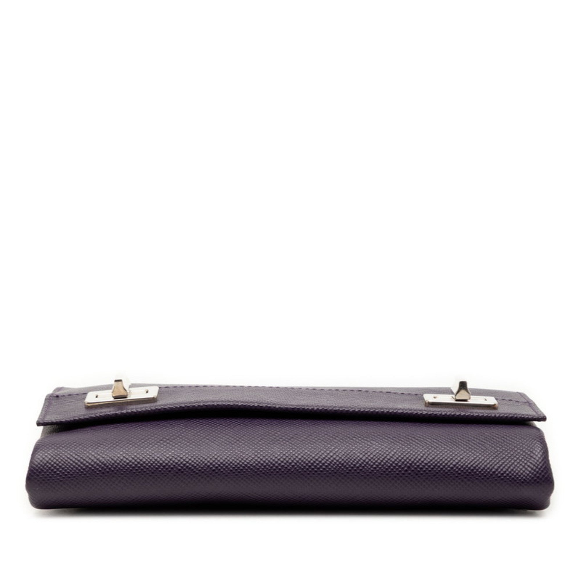 Prada Purple Leather Shoulder Bag (Pre-Owned)