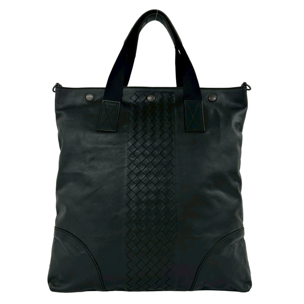 Bottega Veneta Black Leather Handbag Tote Bag (Pre-Owned)