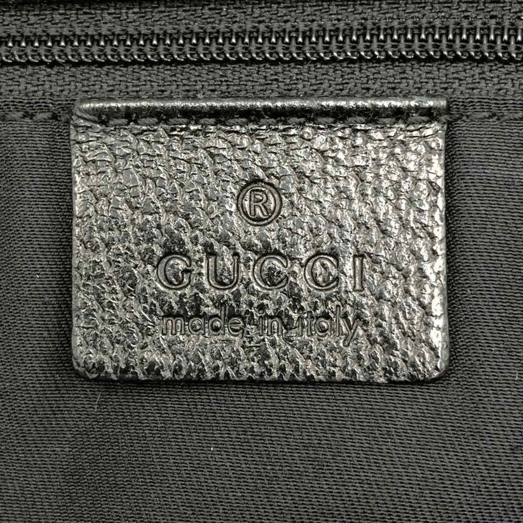 Gucci Gg Canvas Black Gg Canvas Leather Handbag Tote Bag (Pre-Owned)