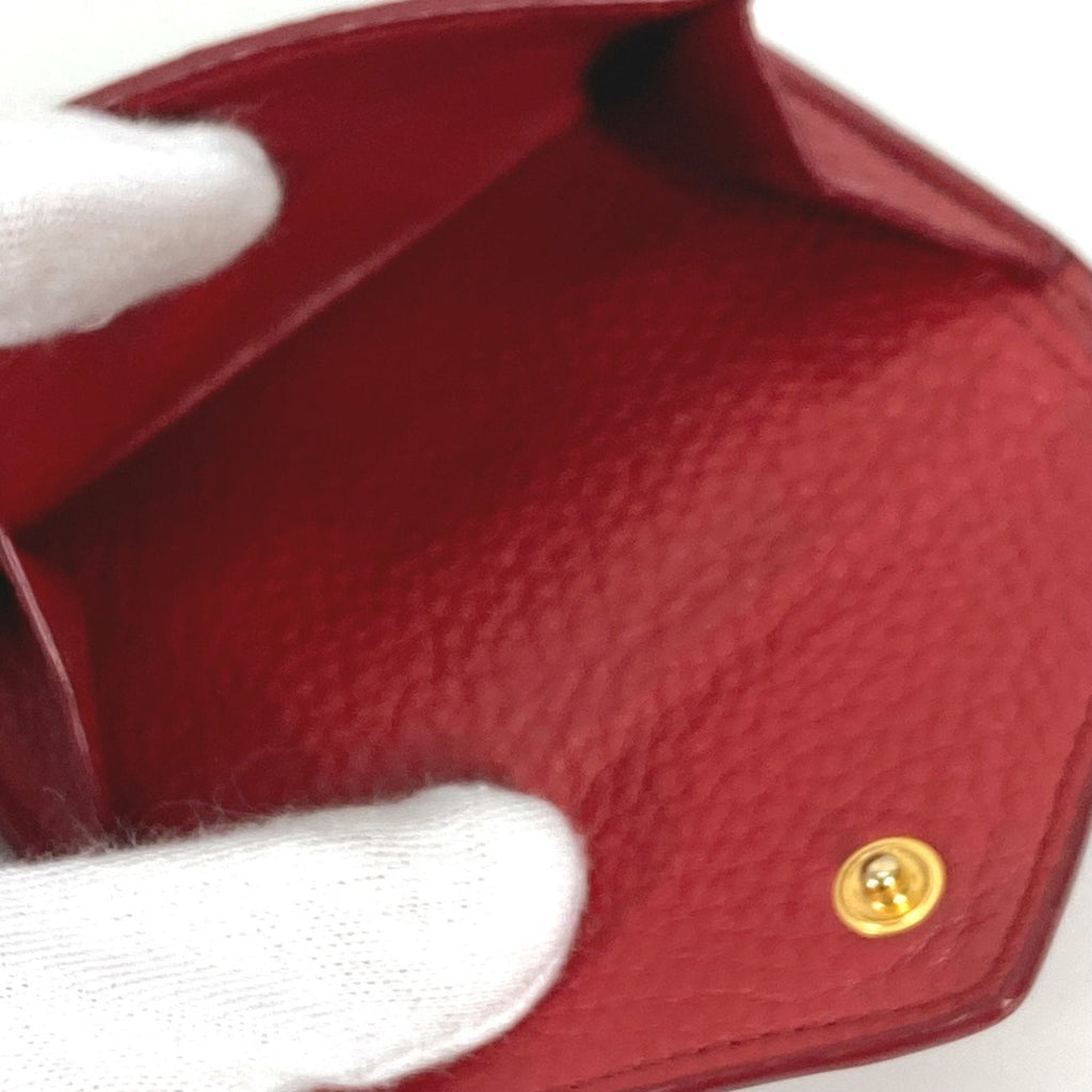 Prada Red Leather Wallet (Tri-Fold) (Pre-Owned)
