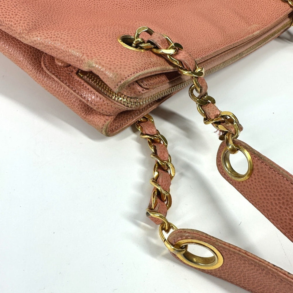 Chanel Pink Grained Calfskin Shoulder Bag Tote Bag (Pre-Owned)