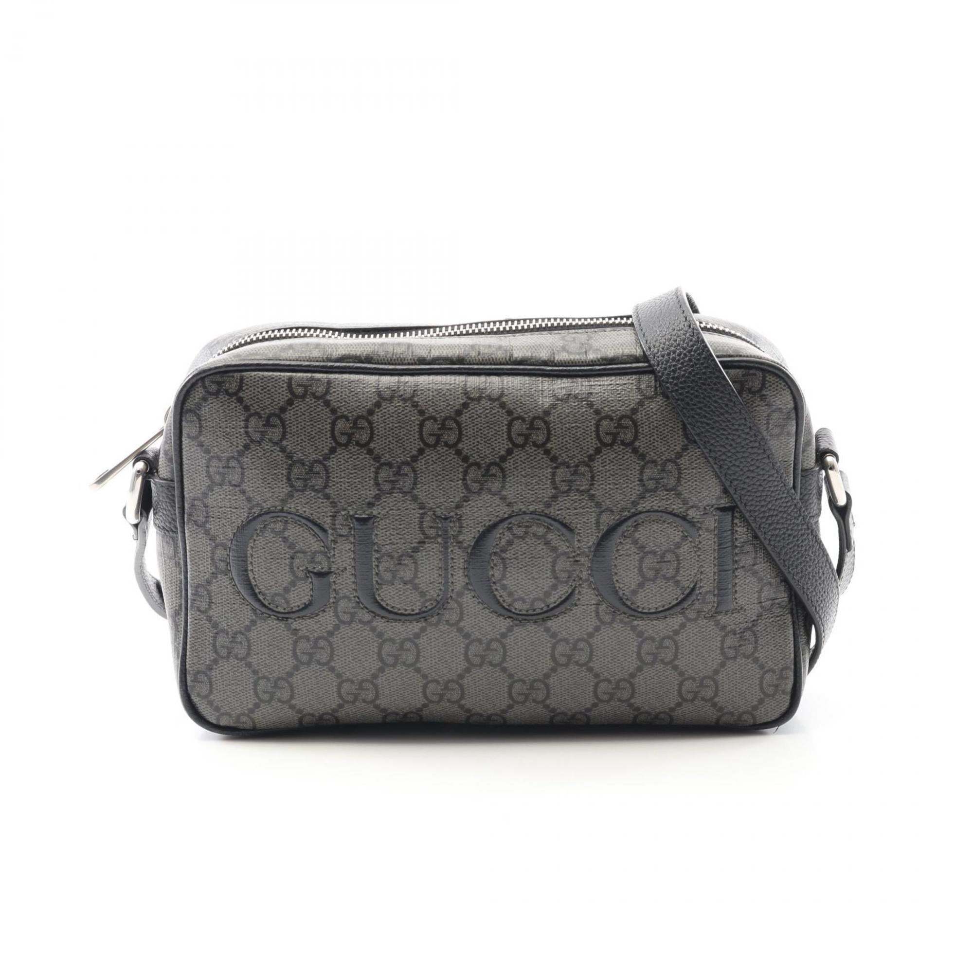 Gucci Black Gray Gg Supreme Shoulder Bag (Pre-Owned)