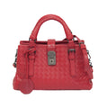 Bottega Veneta Roma Bag Intrecciato Nappa Red Leather Shoulder Bag Bag (Pre-Owned)