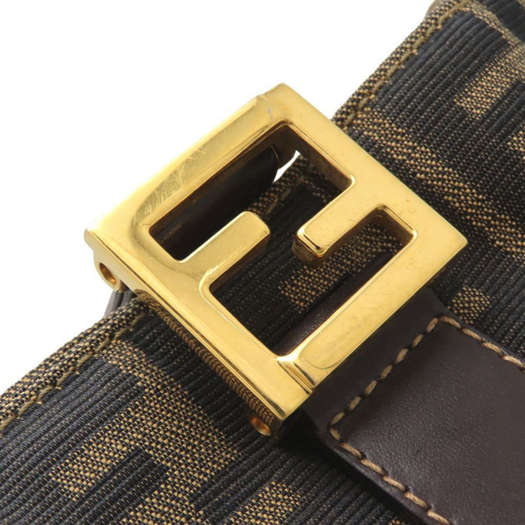 Fendi Zucca Brown Canvas Leather Tote Bag (Pre-Owned)