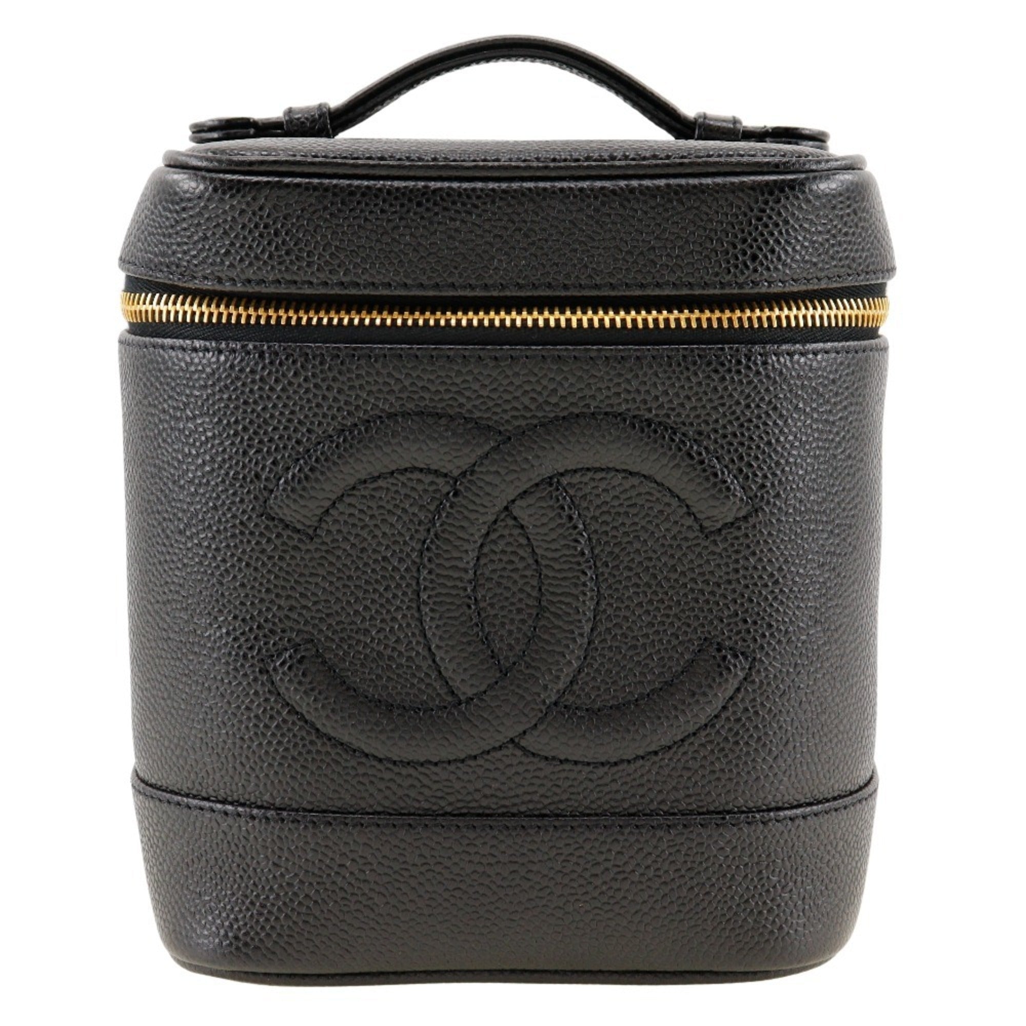 Chanel Caviar Skin Black Caviar Leather Handbag (Pre-Owned)