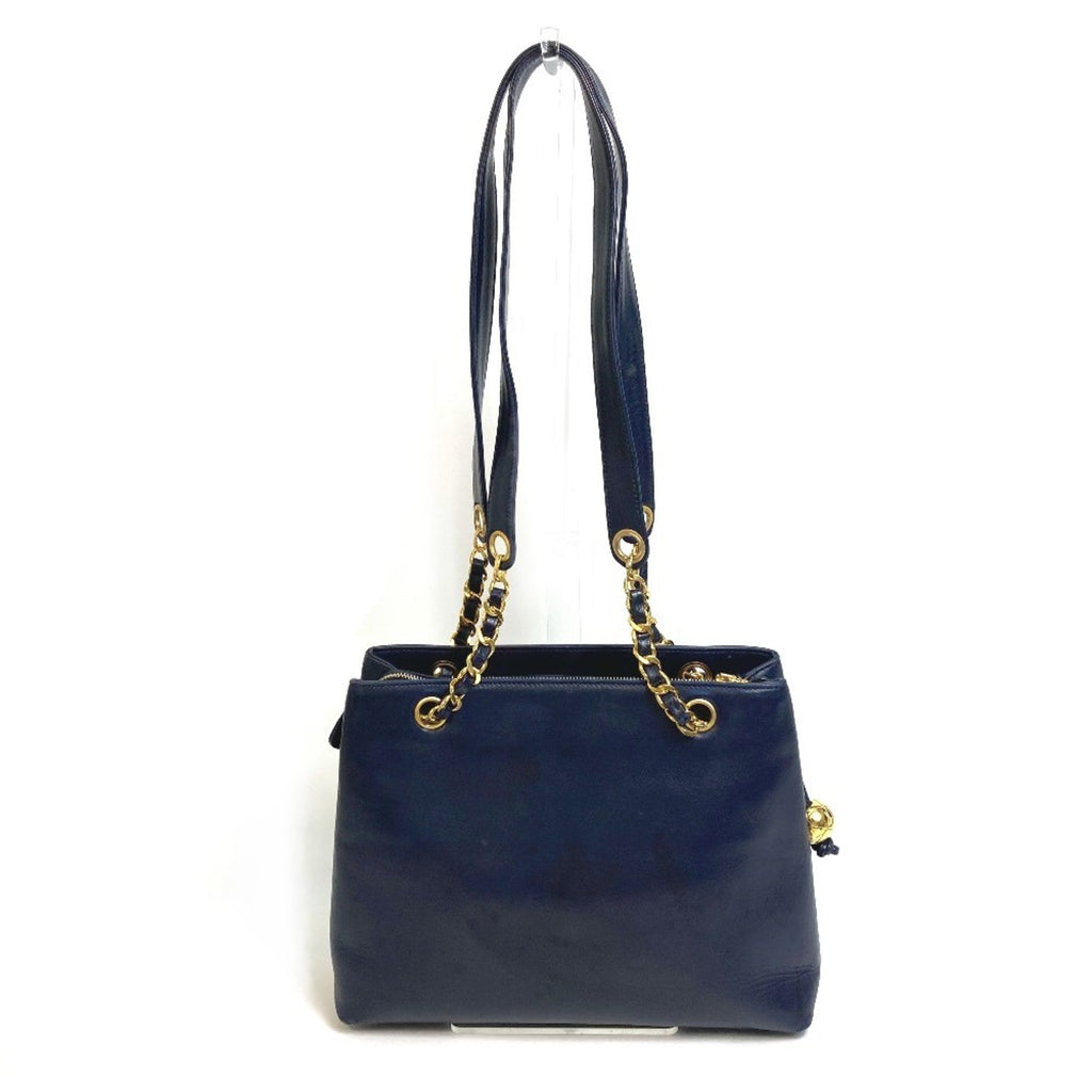Chanel Navy Leather Shoulder Bag (Pre-Owned)