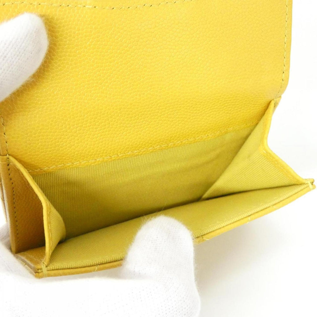 Chanel Dark Yellow Grained Calfskin Wallet (Bi-Fold) (Pre-Owned)
