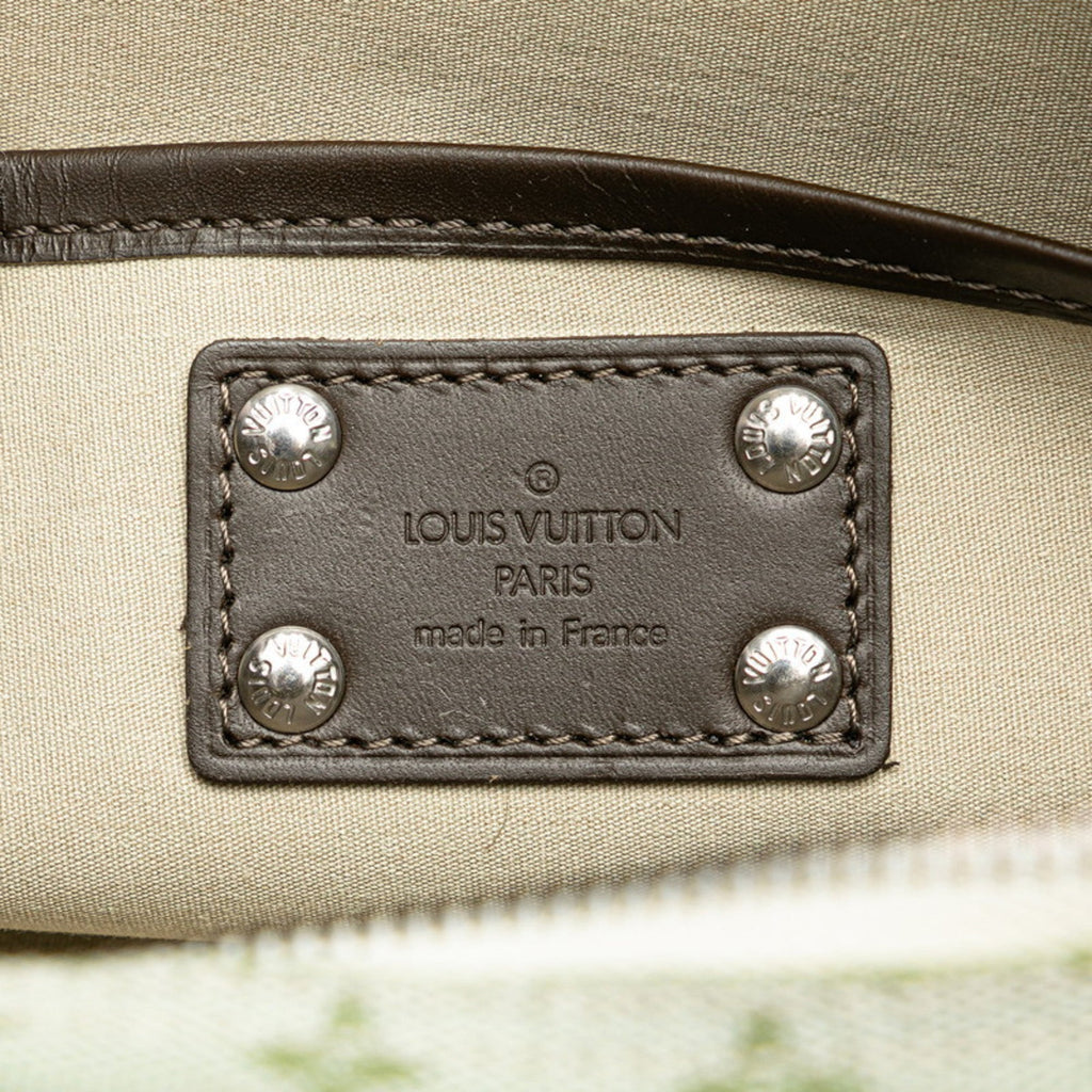 Louis Vuitton Green Khaki Canvas Leather Shoulder Bag (Pre-Owned)