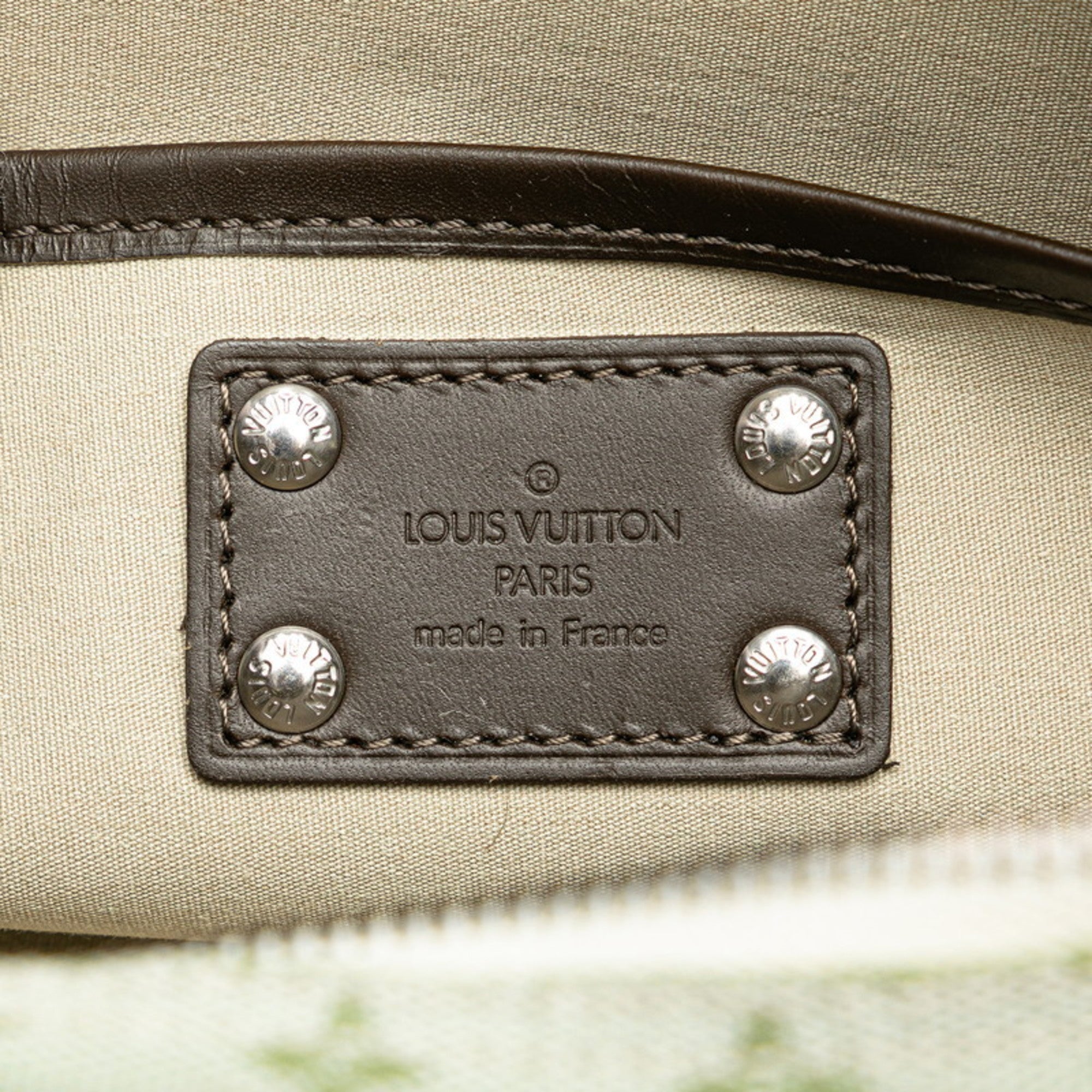 Louis Vuitton Green Khaki Canvas Leather Shoulder Bag (Pre-Owned)