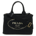 Prada Black Nero Canapa Canvas Handbag Shoulder Bag (Pre-Owned)