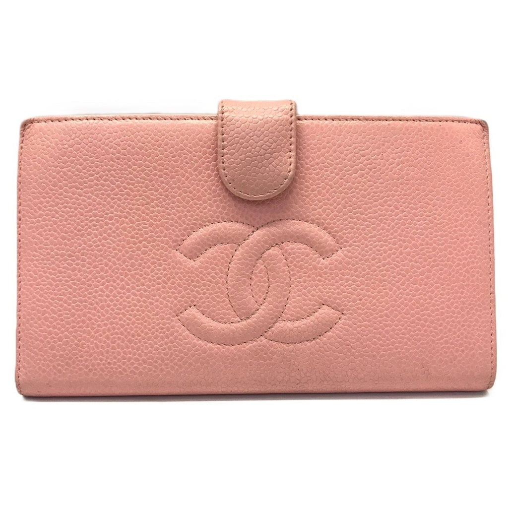 Chanel Pink Grained Calfskin Wallet (Bi-Fold) (Pre-Owned)