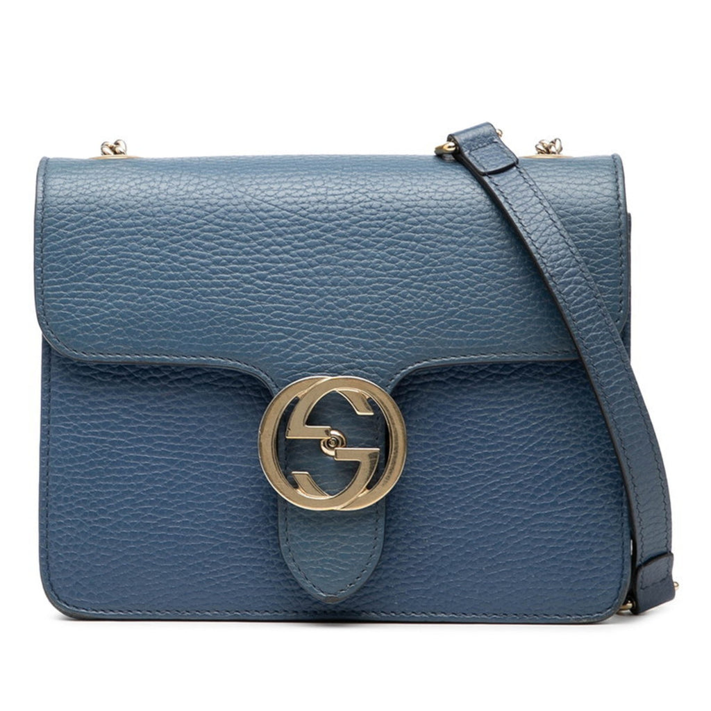 Gucci Blue Leather Shoulder Bag (Pre-Owned)