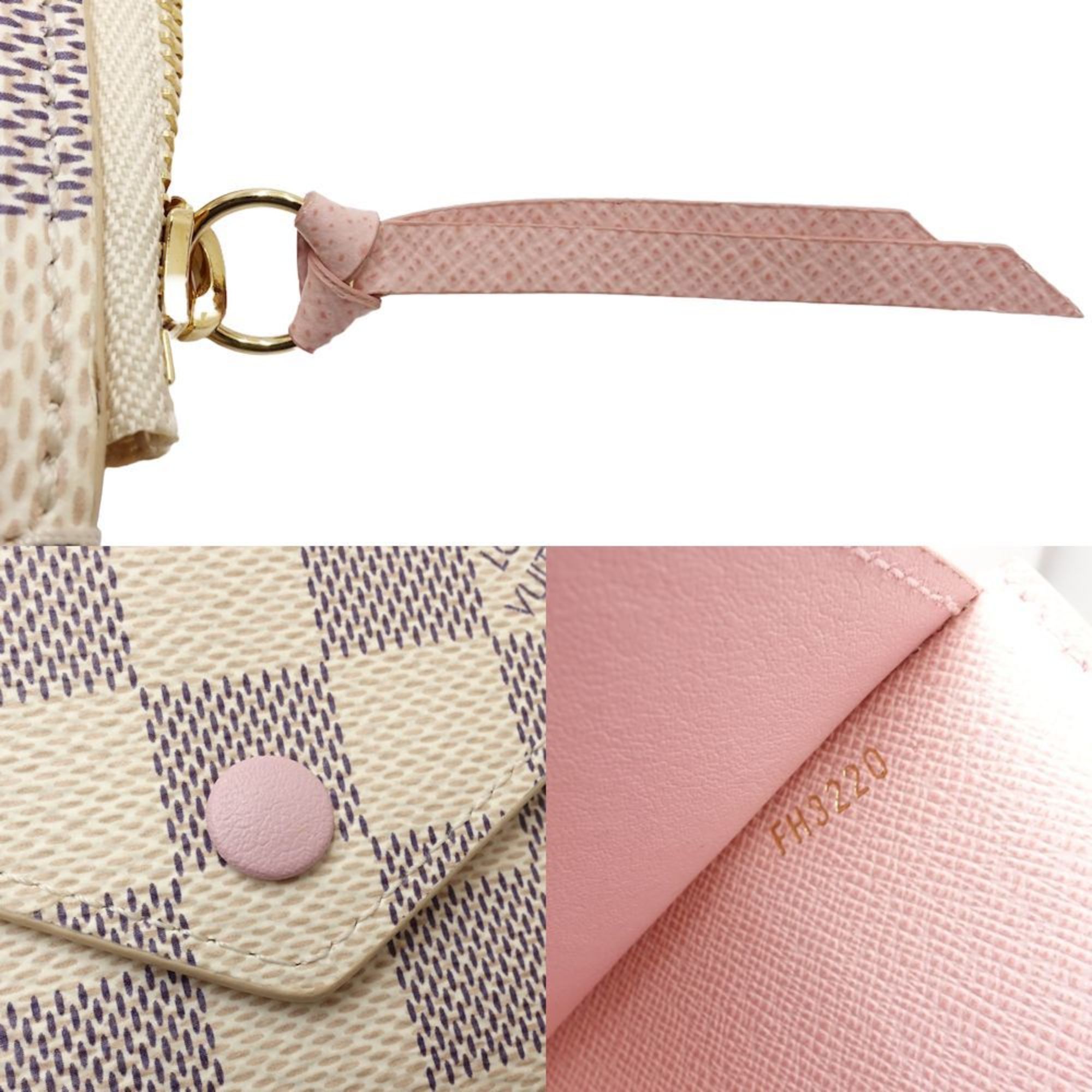 Louis Vuitton Damier Azur Rose Ballerine White Damier Azur Wallet (Tri-Fold) (Pre-Owned)