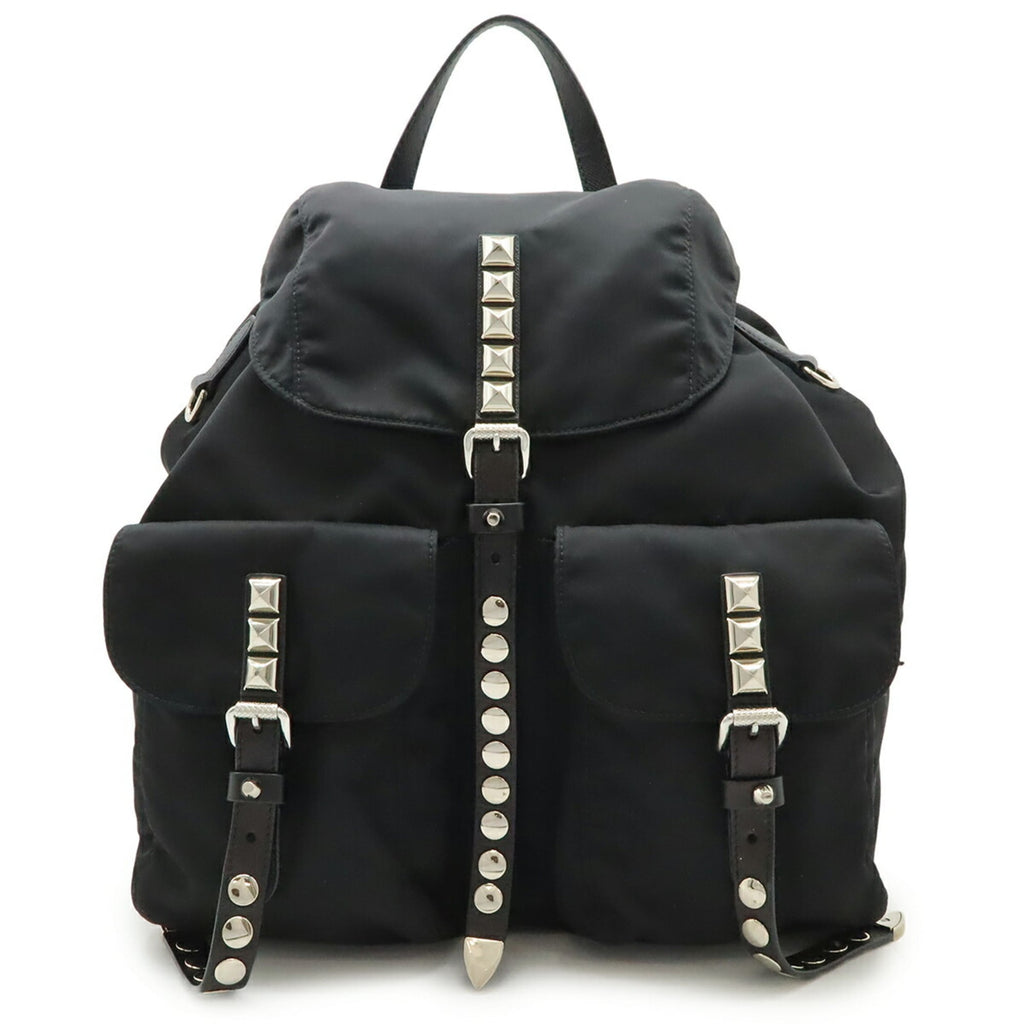 Prada Black Nero Nylon Leather Backpack (Pre-Owned)