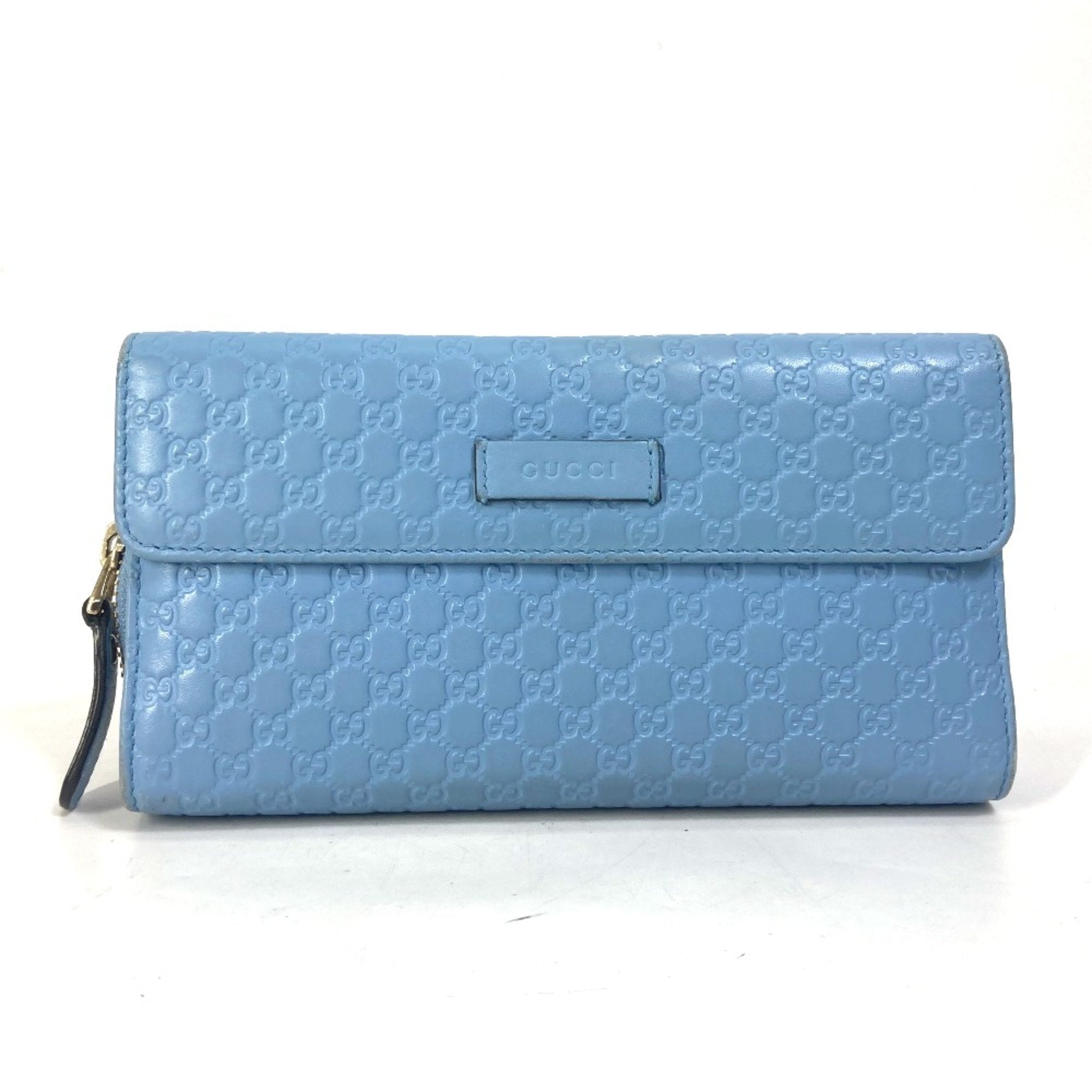 Gucci Blue Leather Long Wallet (Bi-Fold) (Pre-Owned)