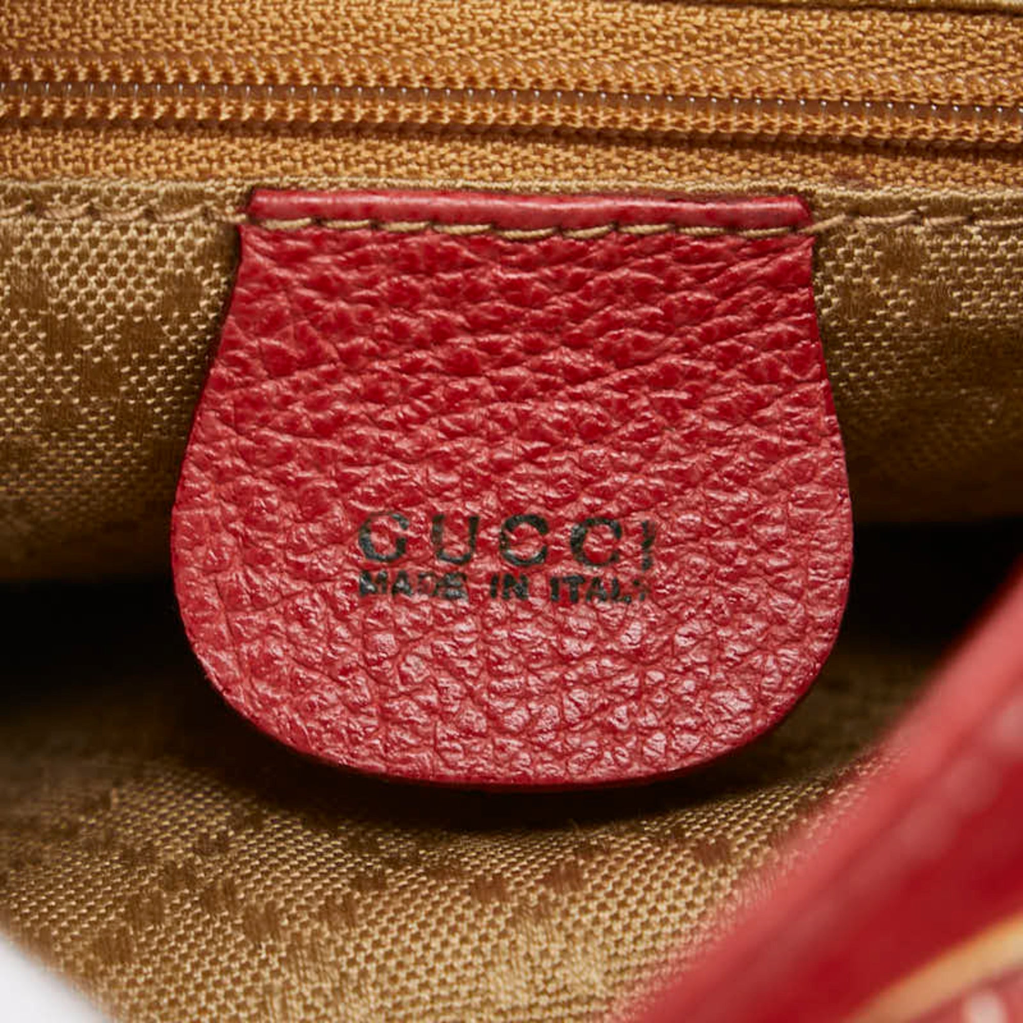 Gucci Bamboo Red Color Suede Leather Backpack (Pre-Owned)