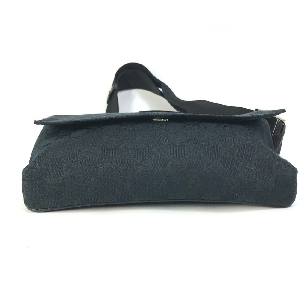 Gucci Black Gg Canvas Leather Fanny Pack (Pre-Owned)