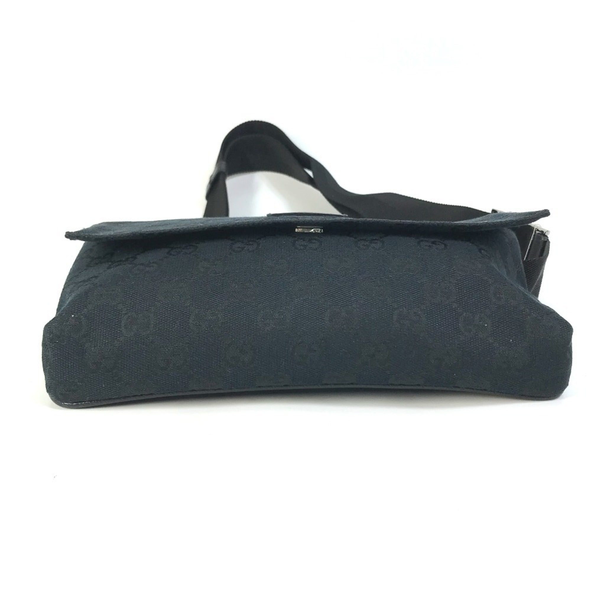 Gucci Black Gg Canvas Leather Fanny Pack (Pre-Owned)