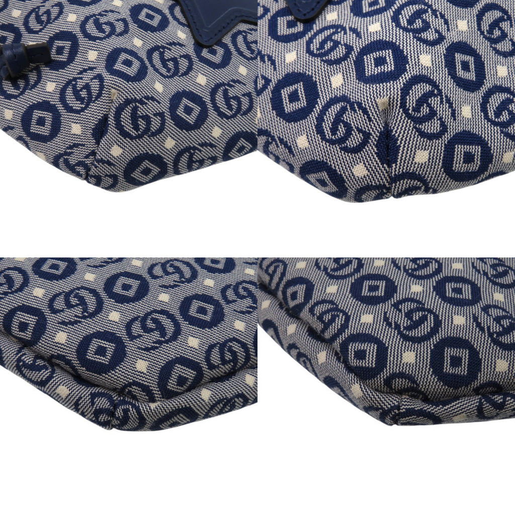 Gucci Blue Navy Red Color Canvas Leather Fanny Pack Pouch (Pre-Owned)
