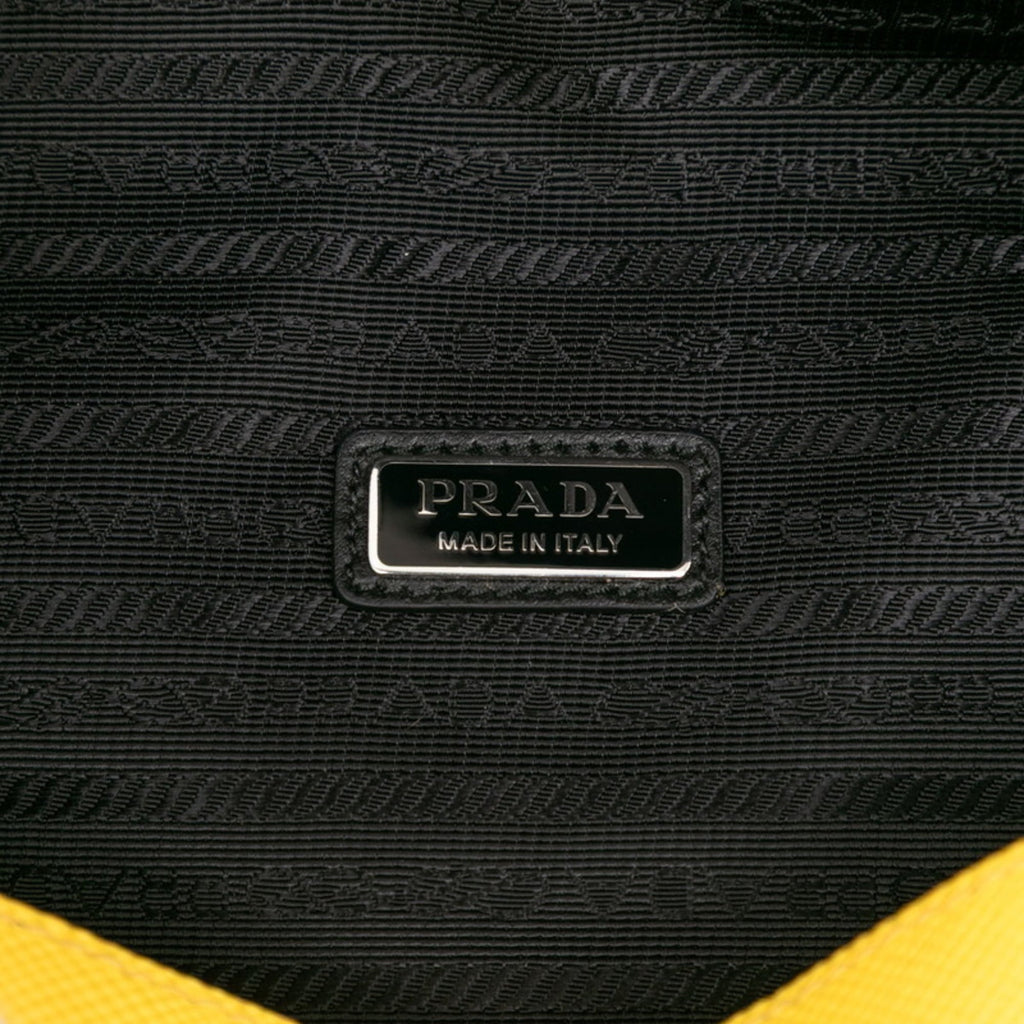 Prada Yellow Leather Shoulder Bag (Pre-Owned)