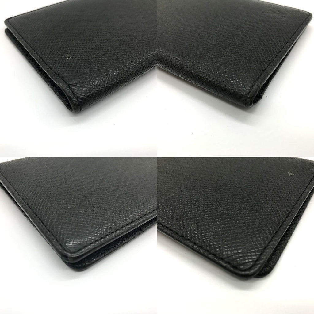 Louis Vuitton Black Noir Taiga Leather Long Bill Wallet (Bi-Fold) (Pre-Owned)