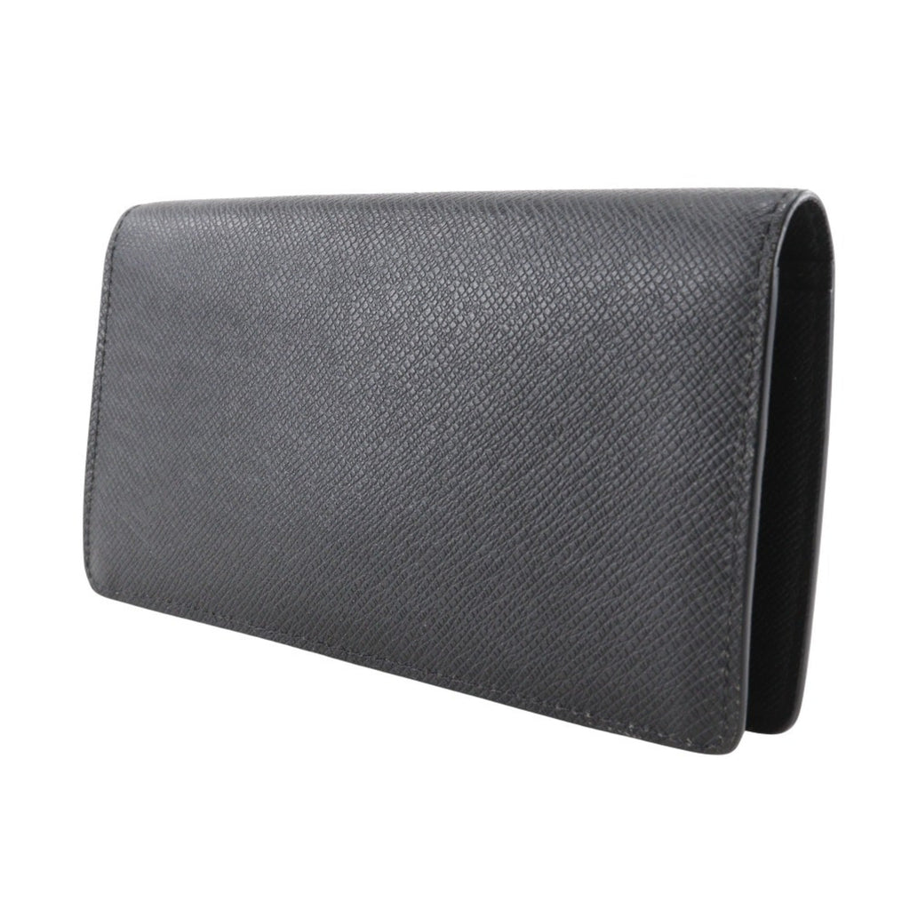 Louis Vuitton Taiga Black Noir Taiga Leather Long Wallet (Bi-Fold) (Pre-Owned)