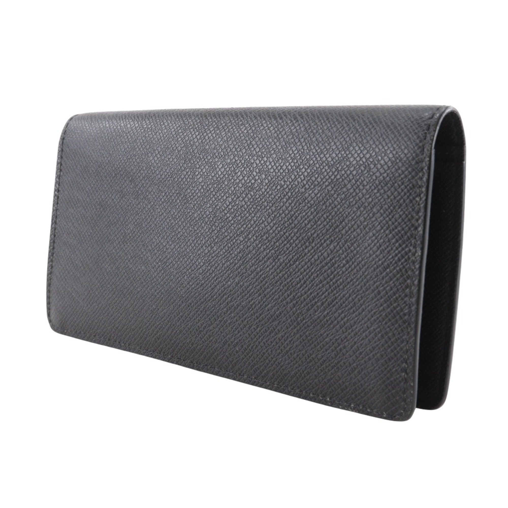 Louis Vuitton Taiga Black Noir Taiga Leather Long Wallet (Bi-Fold) (Pre-Owned)