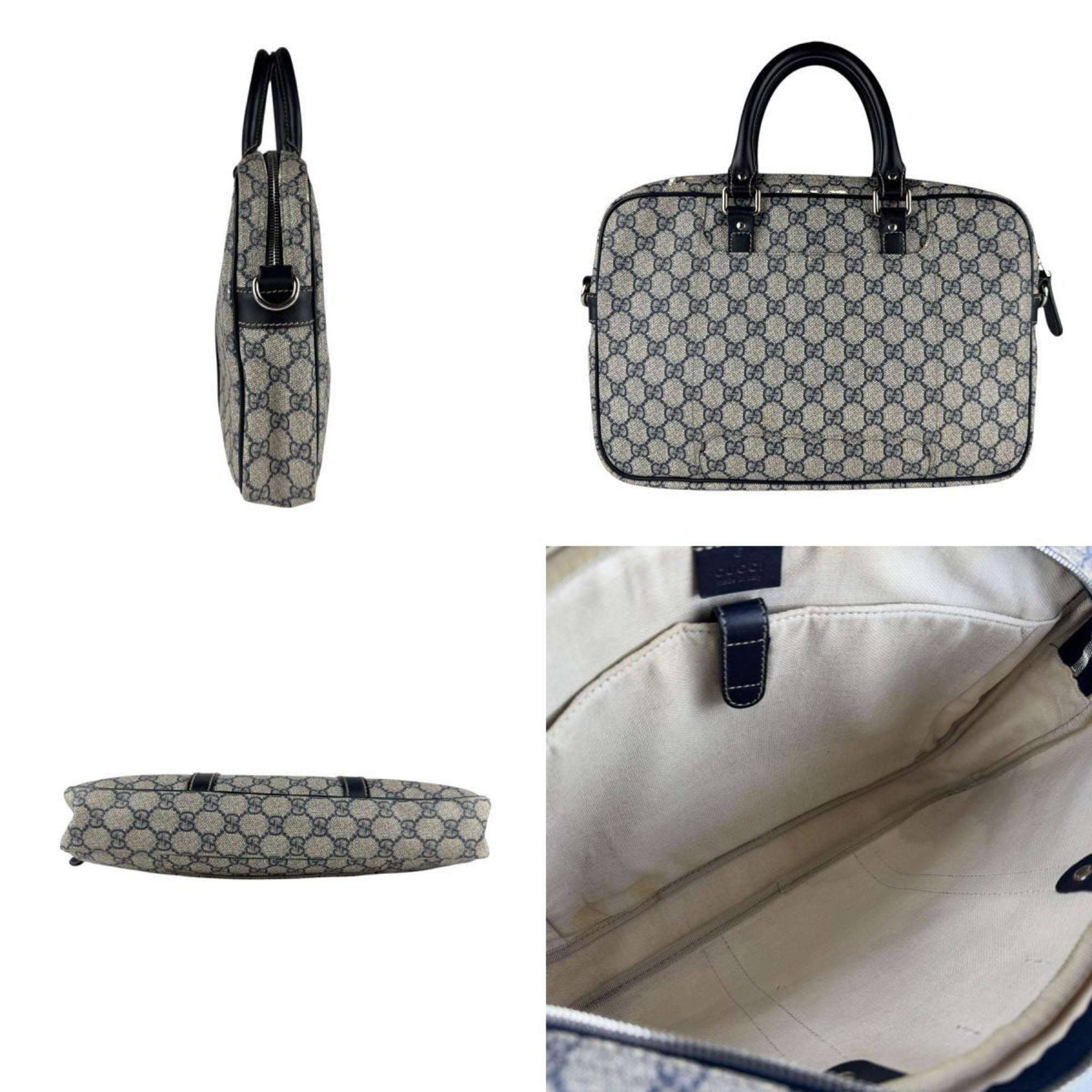 Gucci Navy Gg Supreme Handbag (Pre-Owned)